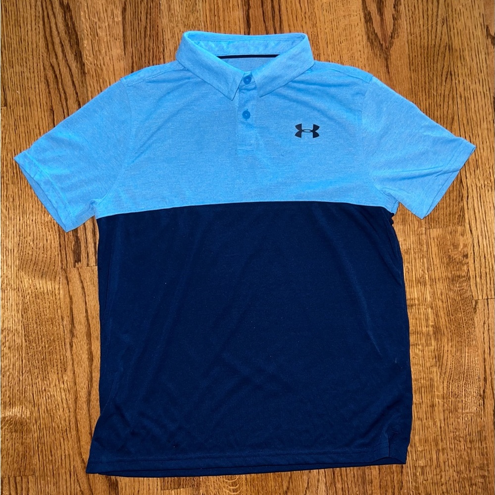 Under Armour two-toned youth polo shirt, youth large, heeatgear
